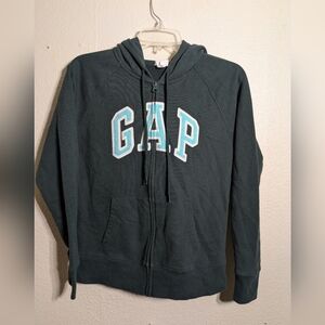 GAP Green Zip-Up Hoodie Size Small Pre-owned